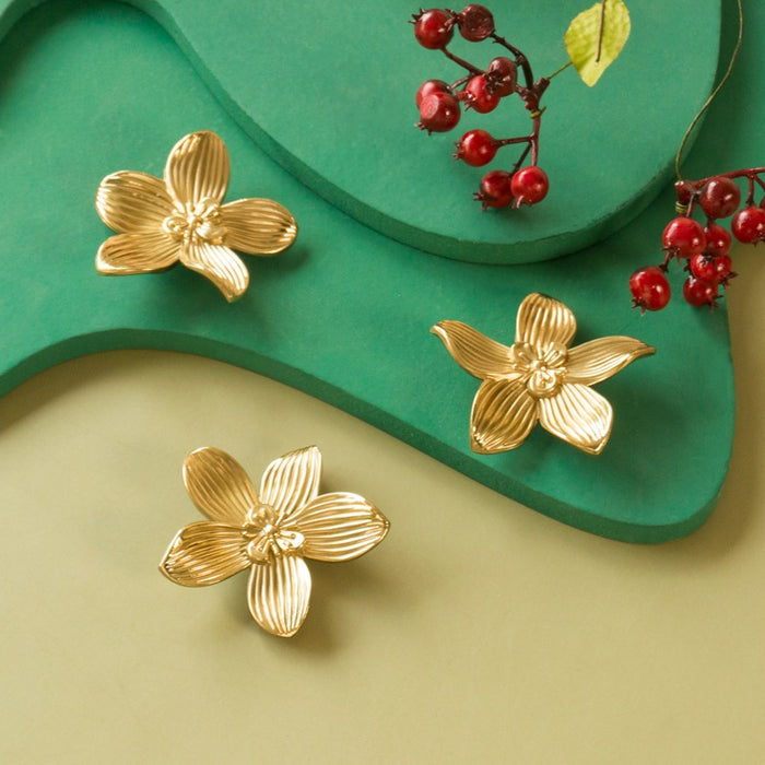Goldenwarm Gold Flower Brass Cabinet Knobs And Drawer Pulls Goldenwarm Gold Flower Brass Cabinet Knobs And Drawer Pulls