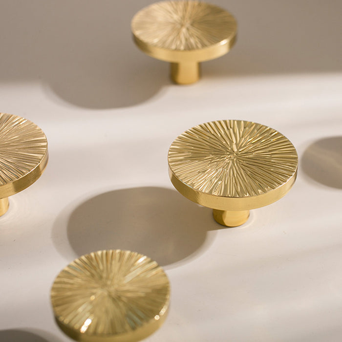 Solid Brass Texture Knob Cabinet Pulls Knobs