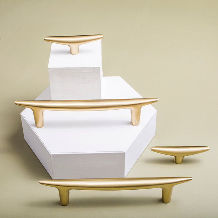 Modernist Soild Gold Brass Cabinet Handles And Kitchen Cupboard Knobs