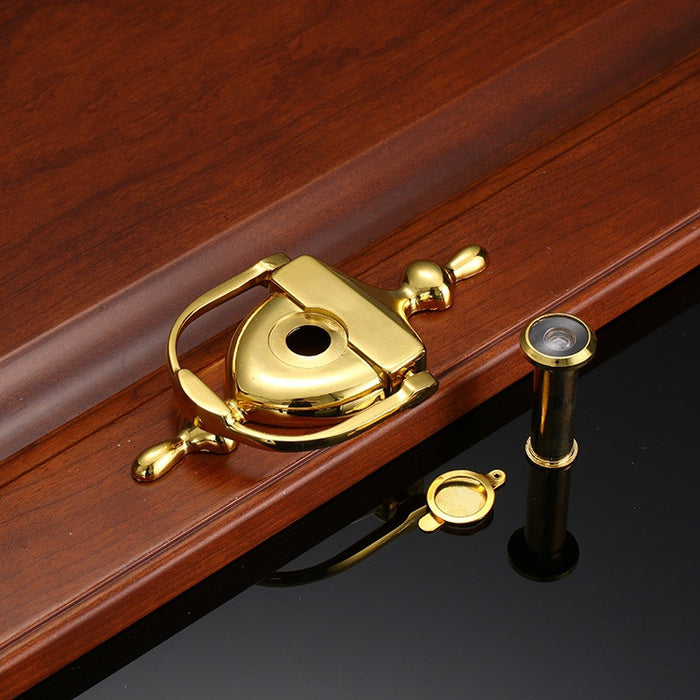 Solid Brass Door Knocker with 160 Degree Glass Len Door Viewer