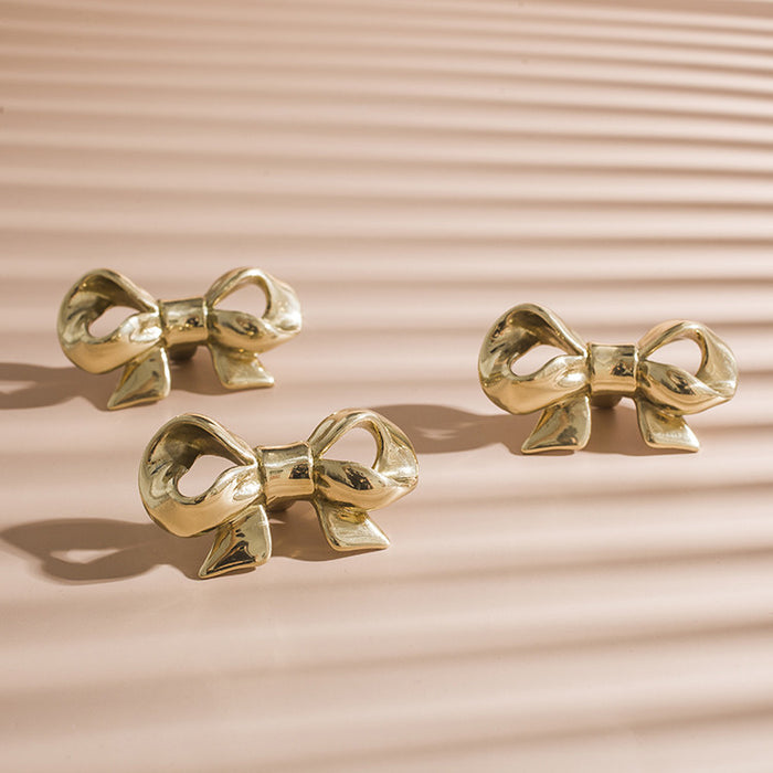 Goldenwarm Exquisite Bow Knob Gold Brass Drawer Knobs Dresser Handle Decor Furniture Hardware Goldenwarm Exquisite Bow Knob Gold Brass Drawer Knobs Dresser Handle Decor Furniture Hardware