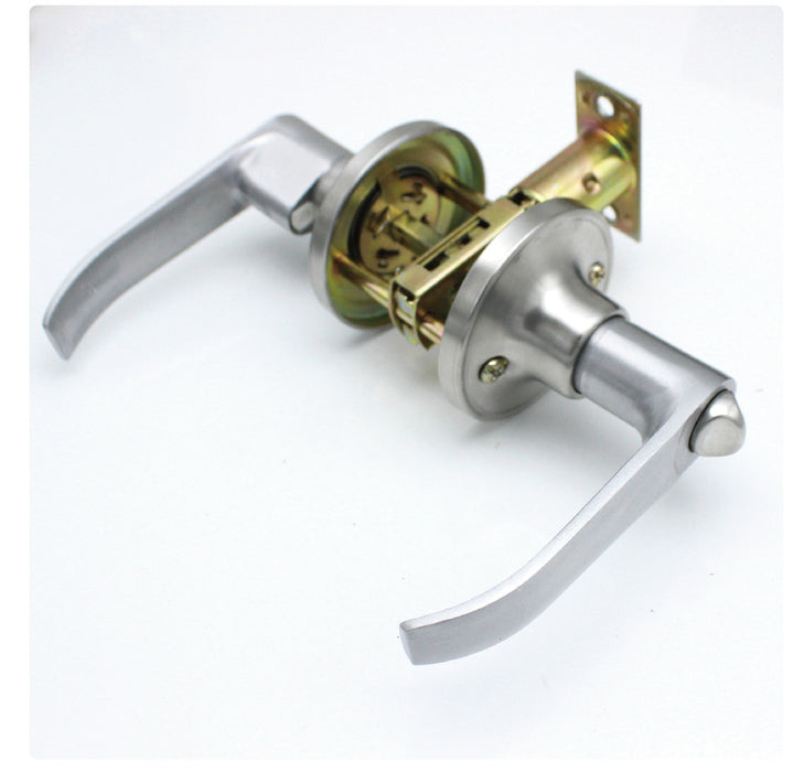 Door Handle Lever with Traditional Design for Home Bedroom or Bathroom Privacy in Satin Chrome