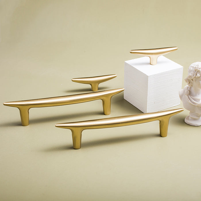 Modernist Soild Gold Brass Cabinet Handles And Kitchen Cupboard Knobs