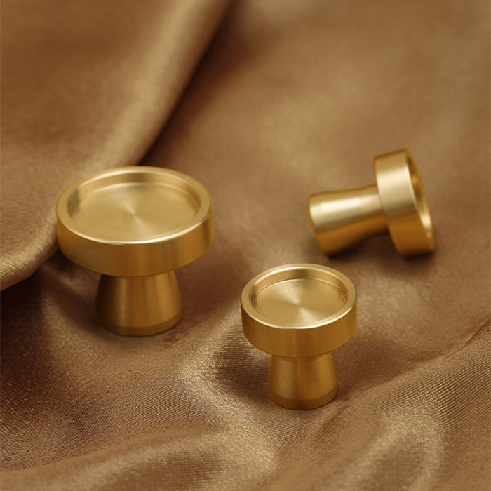 Golden Round Pure Brass Cabinet Pulls And Door  Handle