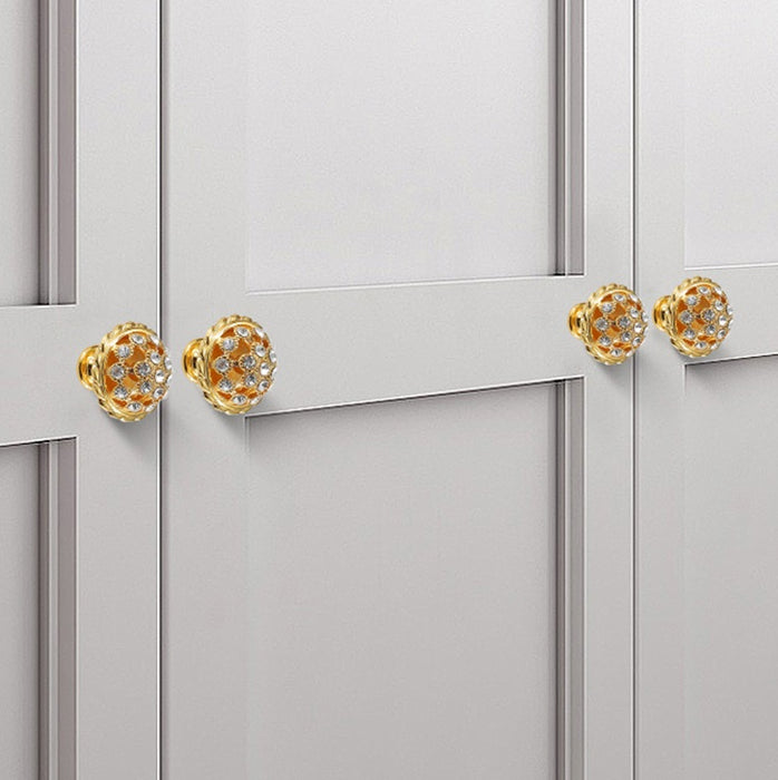 Luxury Hollow Brass Gold Dresser Pulls And Door Handles Modern Decor