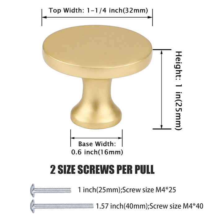 5 pack round bathroom cabinet knobs gold drawer door knobs(LS9189BB) - Goldenwarm