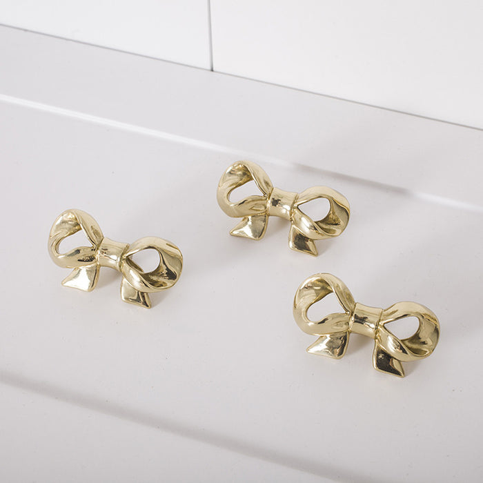 Goldenwarm Exquisite Bow Knob Gold Brass Drawer Knobs Dresser Handle Decor Furniture Hardware Goldenwarm Exquisite Bow Knob Gold Brass Drawer Knobs Dresser Handle Decor Furniture Hardware
