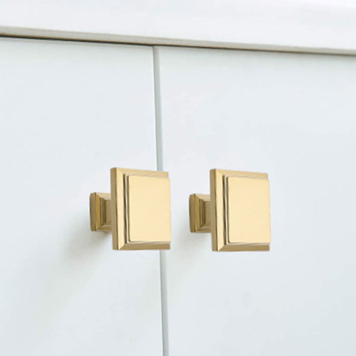 Goldenwarm Cabinet Knobs Square Solid Drawer Handles for Bathroom