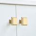 10 pack brass cabinet knobs square solid drawer handles for bathroom(LS9111BB) - Goldenwarm