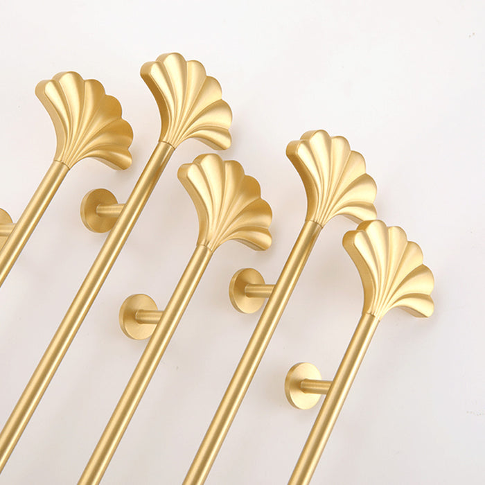 Gold Fan Pattern Cabinet Bar Handle Long Drawer Pulls