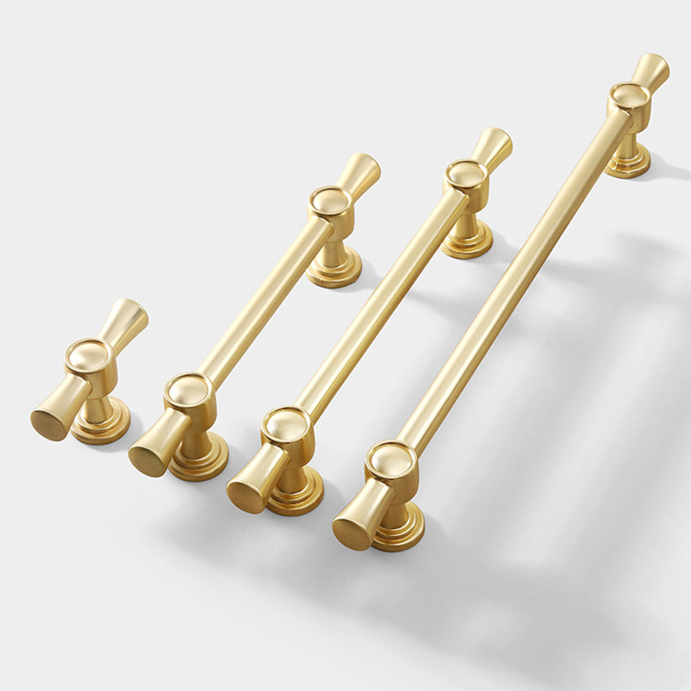 Goldenwarm Kitchen Modern Cabinet Cupboard Handles Brass Drawer Pulls