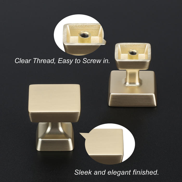 Square Cabinet Knobs Gold Drawer Knobs Bathroom Cabinet Knobs