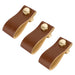 1 pcs Leather Dresser Knobs pulls Modern Design Premium Faux Leather (LS9215GD) - Goldenwarm