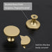 5 pack round bathroom cabinet knobs gold drawer door knobs(LS9189BB) - Goldenwarm