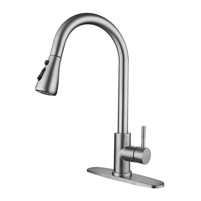 Kitchen Sink Faucet, Kitchen Faucet Stainless Steel with Pull Down Sprayer Brushed Nickel