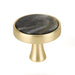 5 Pack Round Cabinet Knobs Gold Drawer Knobs Brass Cupboard Door Knobs for Kitchen(LS6214DS) - Goldenwarm