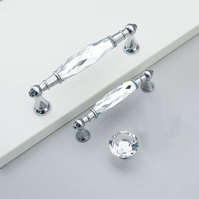 Elegant K9 Crystal & Zinc Alloy Drawer Knob – Diamond Cabinet Pull Handle (Single Hole)