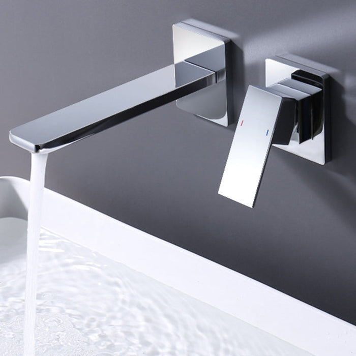 Concealed Single Handle Wall Mounted Bathroom Sink Faucet