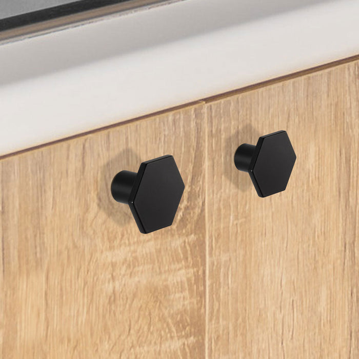 5 Pack Black Dresser Drawer Knobs Matte Black Cabinet Hardware for Bathroom(LS6275BK) - Goldenwarm