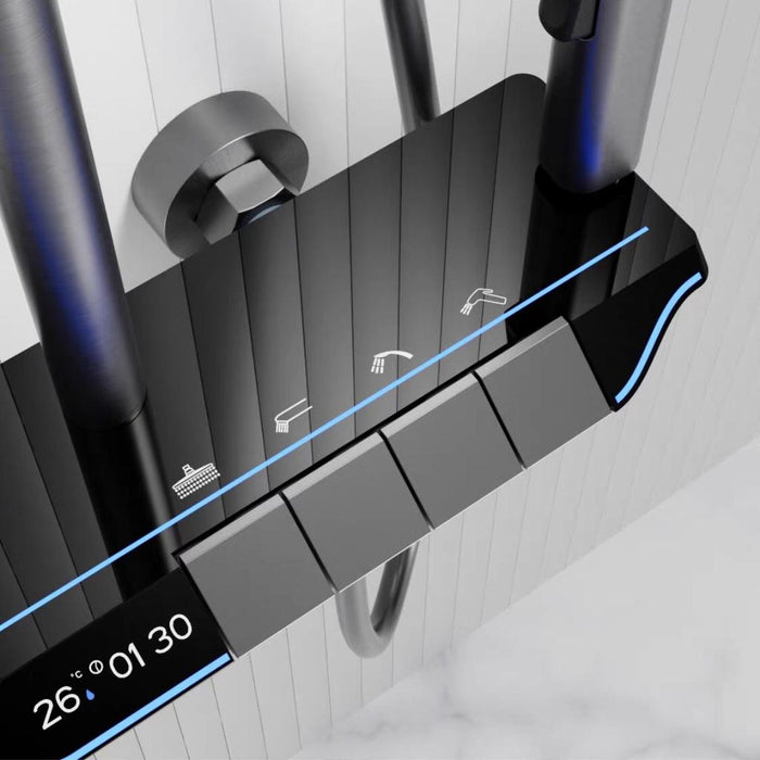Digital Shower System Intelligent Bathroom Temperature Display Shower Faucet Set