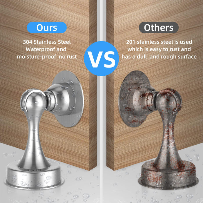 Magnetic Door Stop Cabinet Door Stoppers Brushed Nickel Stainless Steel Wall Protector