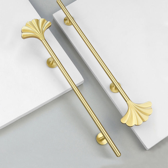 Gold Fan Pattern Cabinet Bar Handle Long Drawer Pulls