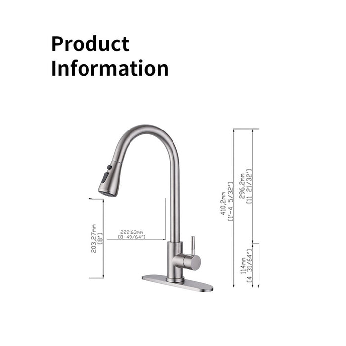 Single Handle Kitchen Sink Faucet Kitchen Faucets with Pull Down Sprayer