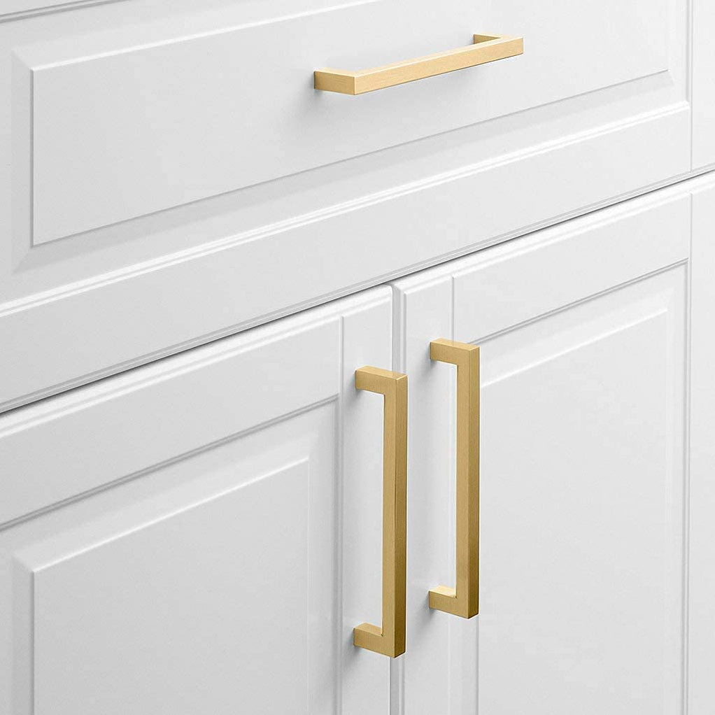 Gold Cabinet Pulls Brushed Brass Cabinet Handles Kitchen Drawer Pulls ...