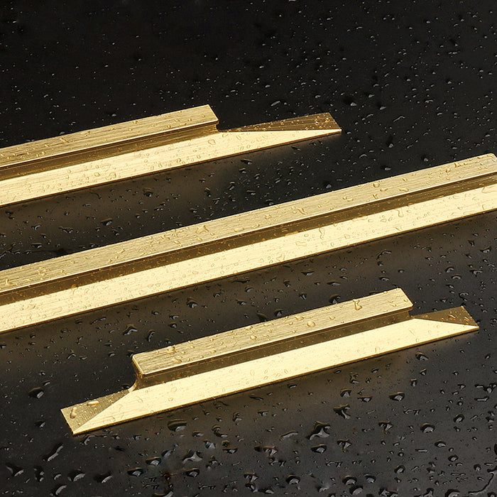10 pack modern gold cabinet handles brushed brass for bedroom (LS7024GD) - Goldenwarm