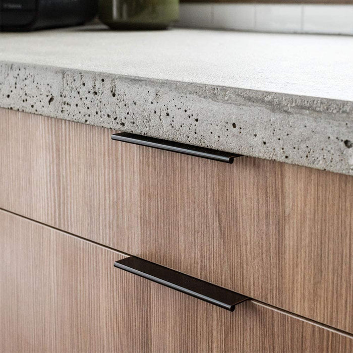 20 Pack Black Hidden Cabinet Kitchen Drawer Edge Pull Aluminum Alloy(LS7030BK) - Goldenwarm