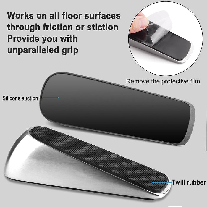 Heavy Duty Door Stop Wedge Quality Zinc Alloy And Rubber Made Suits Any Door And Any Floor