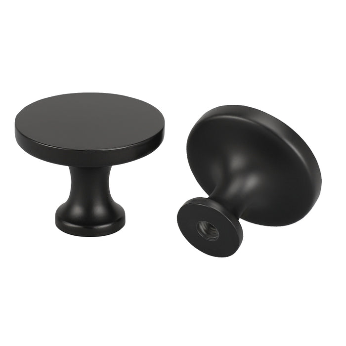 5 pack matte black round cabinet knobs black drawer knobs for bathroom(LS9189BK) - Goldenwarm