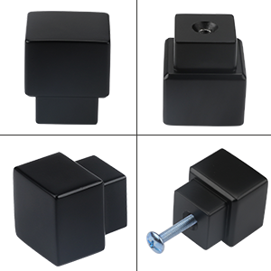 Matte Black Knobs 1 inch Square Cabinet Hardware Modern Drawer Knobs