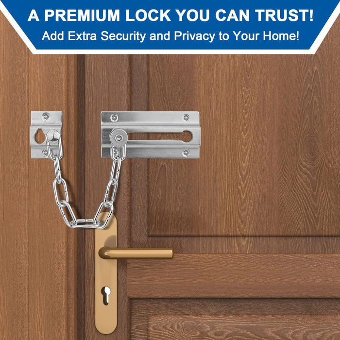 Door Chain Lock Premium Thickened Chain Door Lock Stainless Steel Door Lock Chain Sturdy Chain Locks for Inside Door