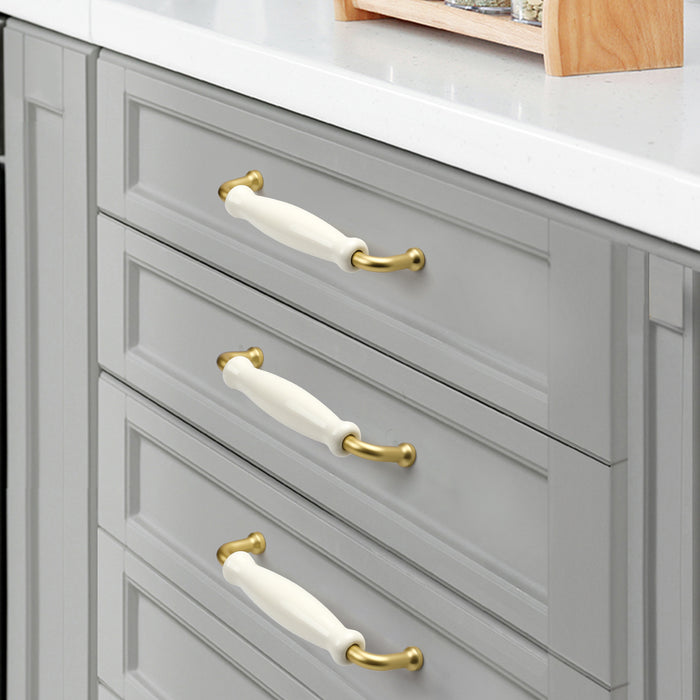 Gold Ceramic Cupboard Handles Kitchen Drawer Handles Gold Drawer Handles