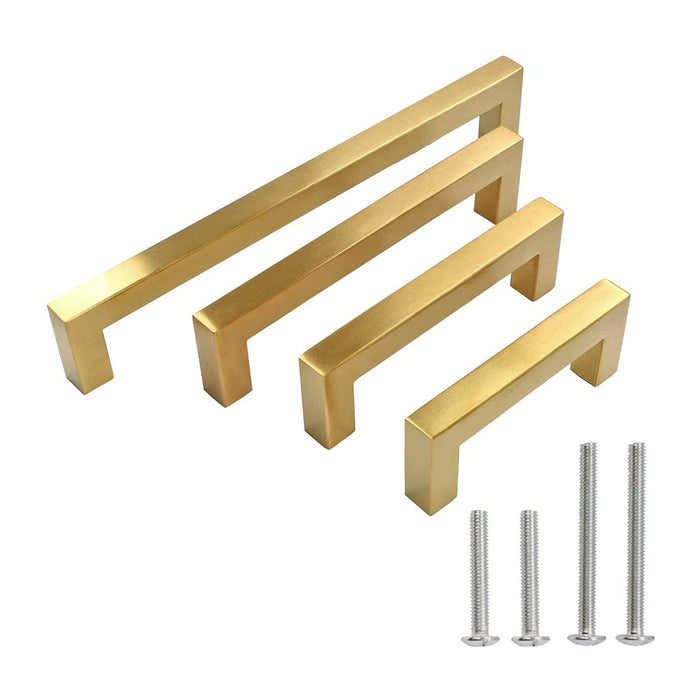 15 Pack Drawer pulls for dresser brushed gold Square Cabinet Handles Stainless Steel
