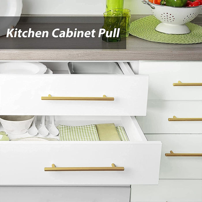 20 Pack Brushed Brass Euro Style Gold Bar Drawer Pull