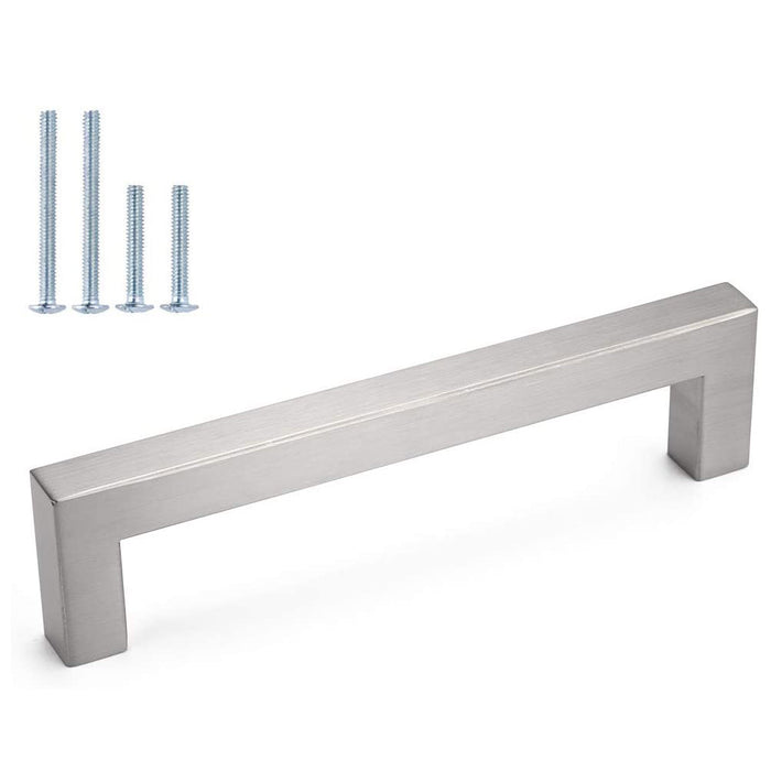 Brushed Nickel Square Hardware for Kitchen Cabinets