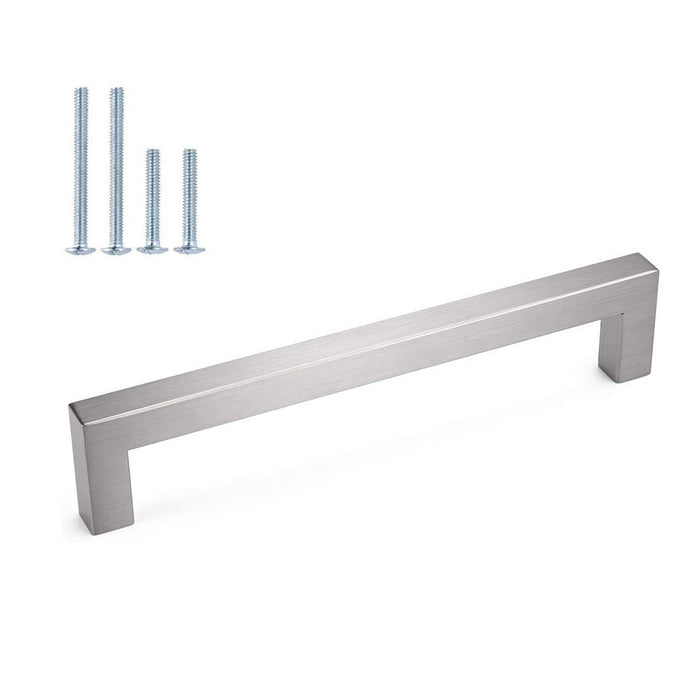 Brushed Nickel Square Hardware for Kitchen Cabinets