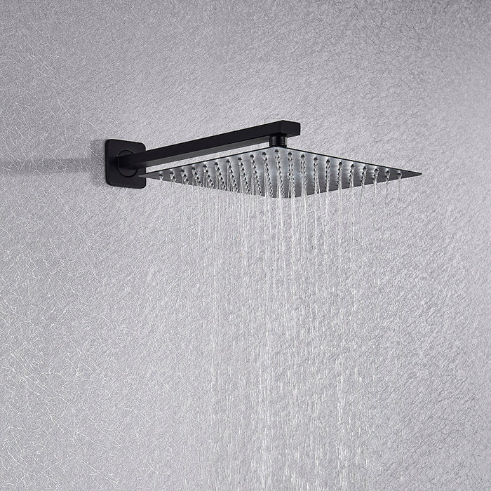 4 Sets Black Bath Shower Set Wall Mounted Concealed Shower Faucet System