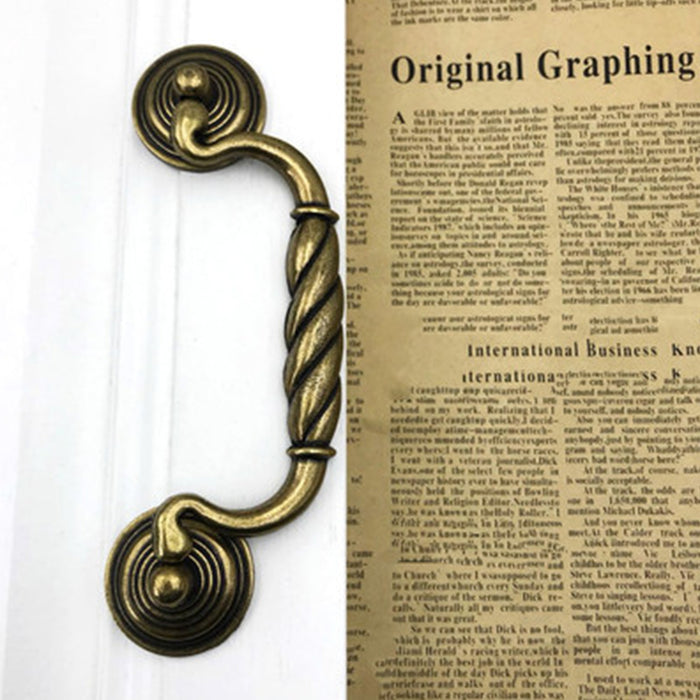 vintage dresser drawer handles 6 in Centers Bail Pull Cabinet Handle Swing Look Drawer Pulls Pull Handle Antique Bronze 150 mm Centers (6 Inch Centers Bail) rust and not easy to break Pair Vintage Old Reclaimed Salvaged