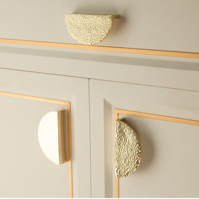 Gold Cabinet Pulls Solid Brass Hammered Grain Semicircle Cabinet Pulls Brass  Cabinet Hardware — Goldenwarm