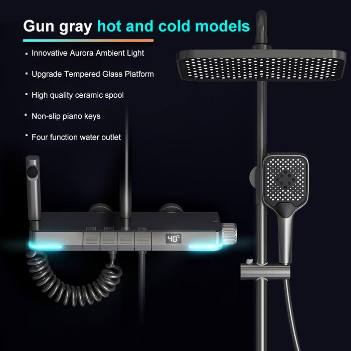 Thermostatic Shower System Set Digital Display Bathroom Shower Household