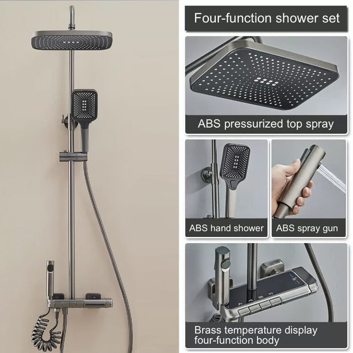 4-way Intelligent Rainfall Shower System with Digital Display