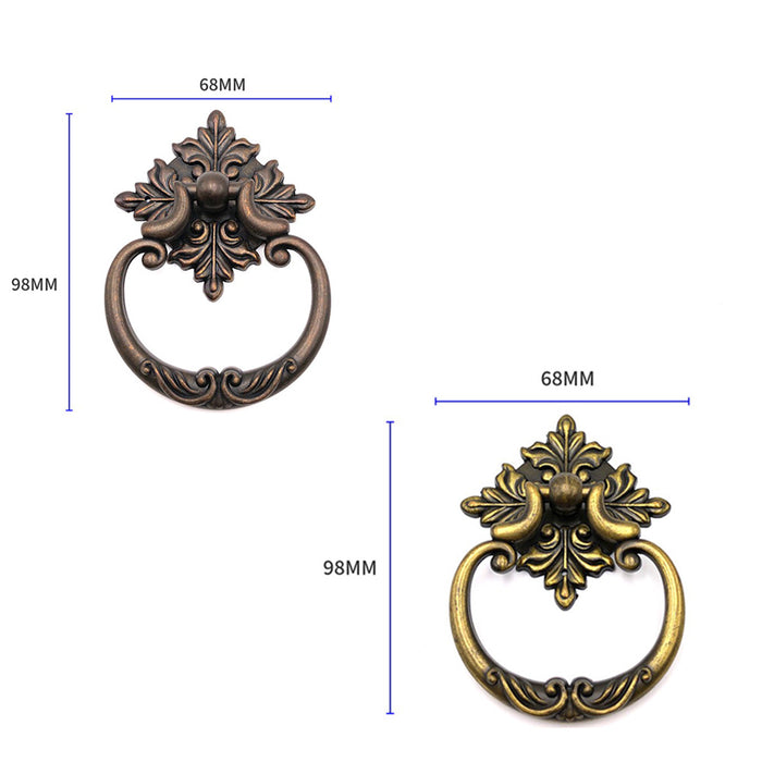 2.5" Antique Gold Bronze Large Ring Drop Drawer Pulls