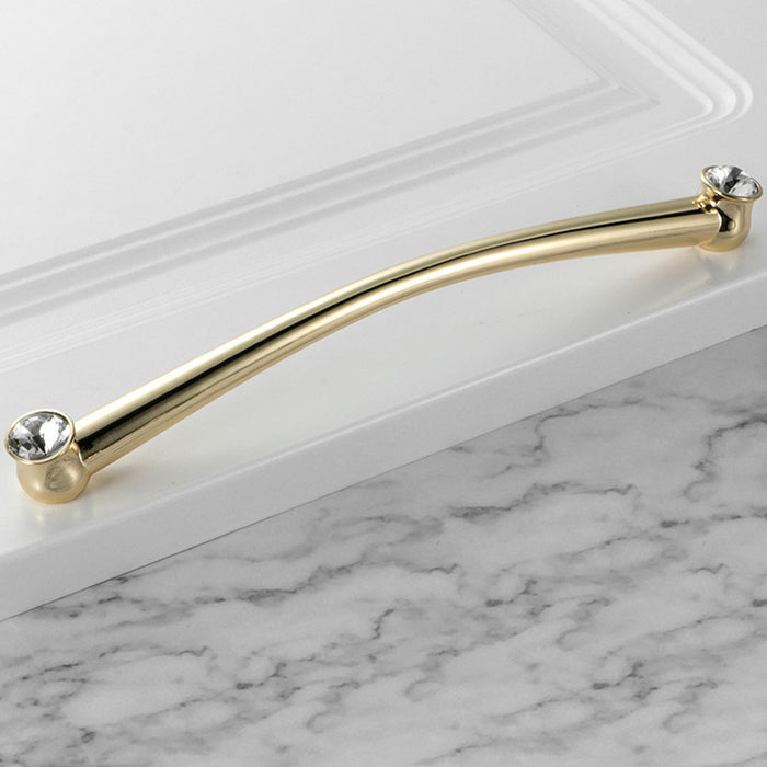 European Luxury Crystal Glass Golden Cabinet Handles