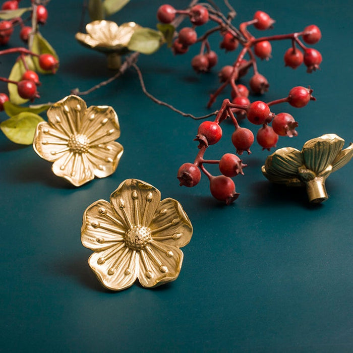 Gold Brass Sakura Cabinet Pulls And Knobs