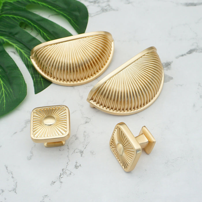Gold Cup Dresser Knobs Drawer Pull Handles